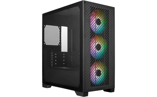 Cooler Master Elite 301 (Black) Micro-ATX ARGB Mini Tower Gaming Case – Tempered Glass, Mesh Panel, 3x 120mm ARGB Fans, USB Type-C